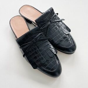 Excellent condition J CREW genuine leather loafer mules